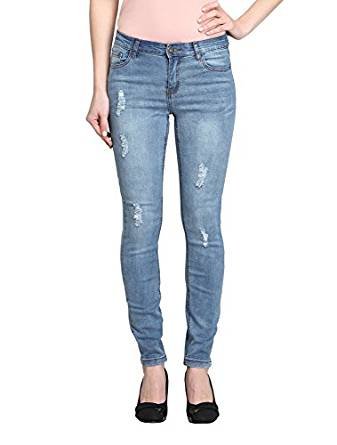 Distressed Light Blue Jean