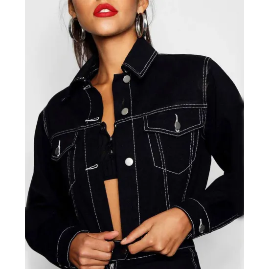 13 Reasons Why Alisha Boe Cropped Black Jacket