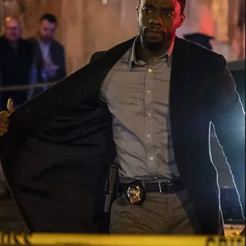 21 Bridges Movie Chadwick Boseman Black Coat