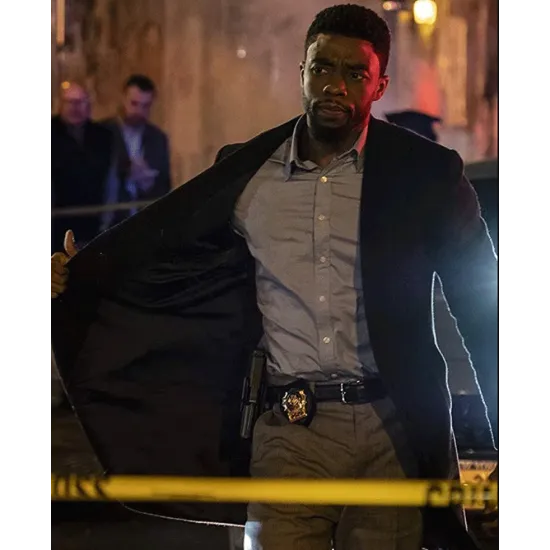 21 Bridges Movie Chadwick Boseman Black Coat