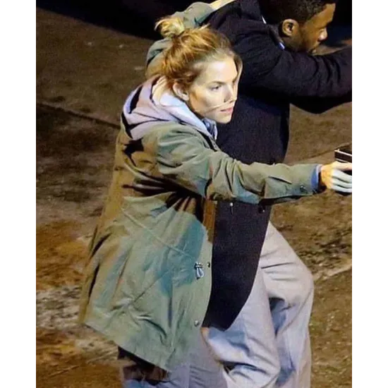 21 Bridges Sienna Miller Green Jacket with Hood