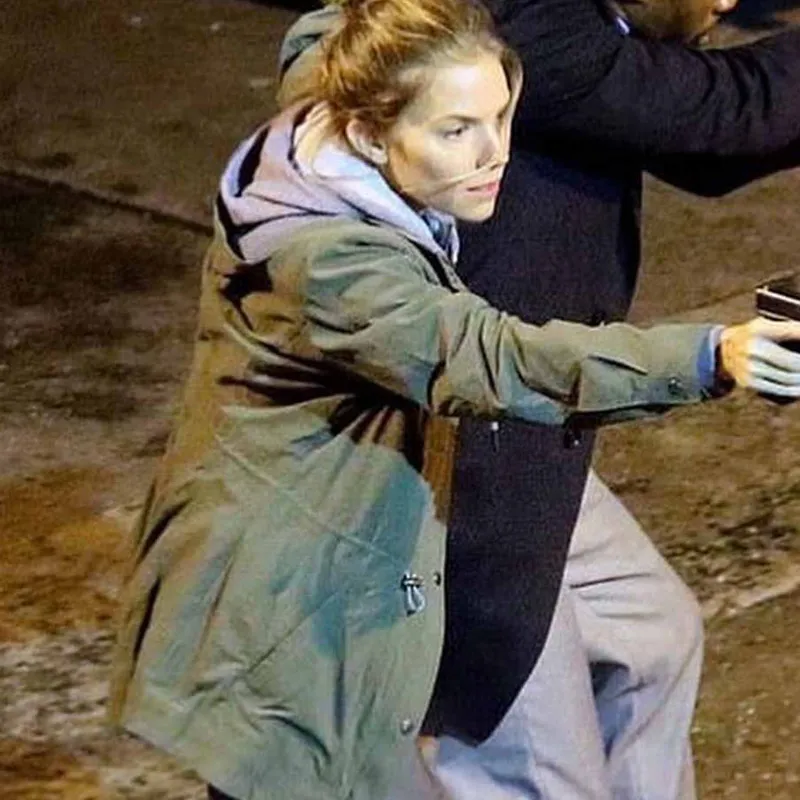 21 Bridges Sienna Miller Green Jacket with Hood