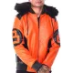 8 Ball Hooded Orange Bomber Jacket