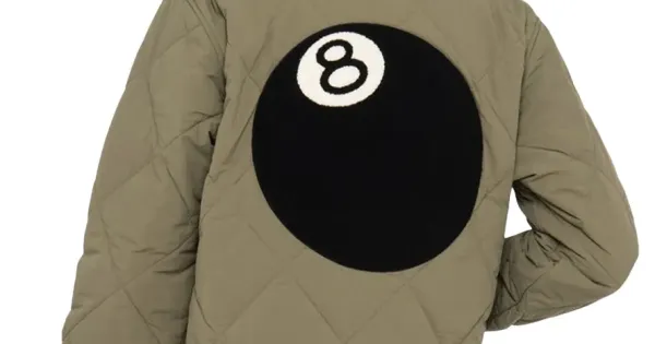 8 Ball Olive Stussy Quilted Jacket