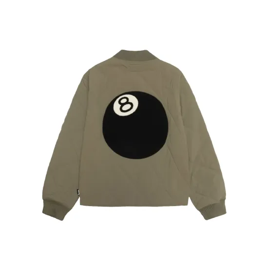 8 Ball Olive Stussy Quilted Jacket - Films Jackets