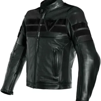 8 Track Perforated Leather Jacket