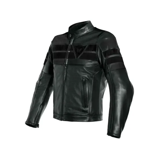 8 Track Perforated Leather Jacket