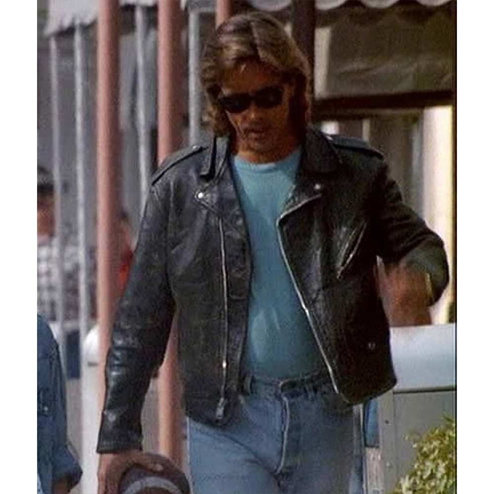 Miami Vice James Crockett Black Leather Jacket - Films Jackets