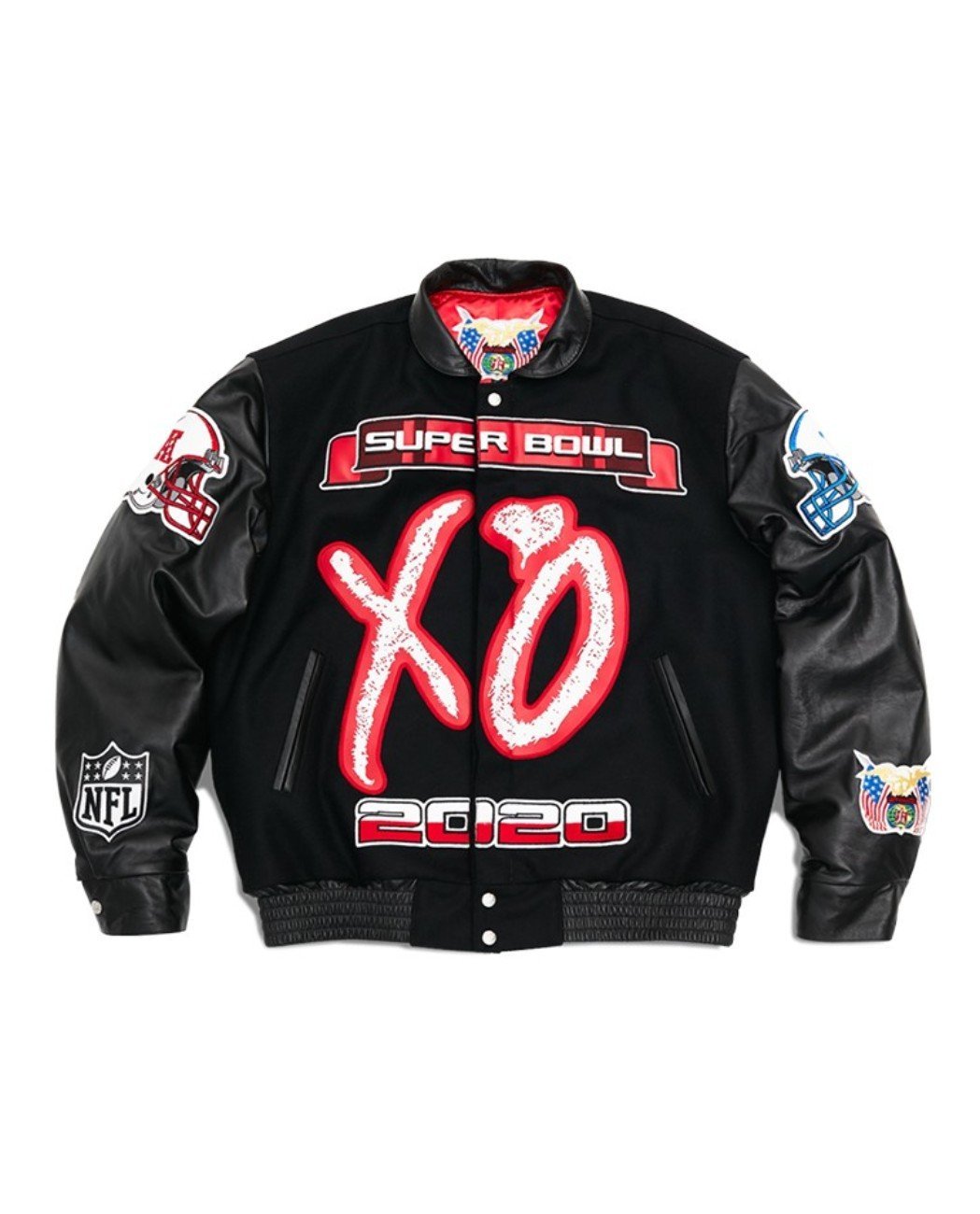 Mens Weeknd XO Varsity Tour Leather Jacket