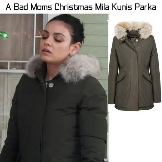 A Bad Moms Christmas Mila Kunis Green Parka