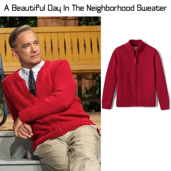 A Beautiful Day In The Neighborhood Red Sweater