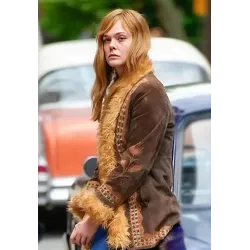 A Complete Unknown Elle Fanning Brown Jacket