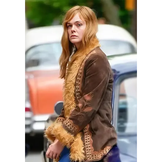 A Complete Unknown Elle Fanning Brown Jacket