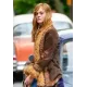 A Complete Unknown Elle Fanning Brown Jacket