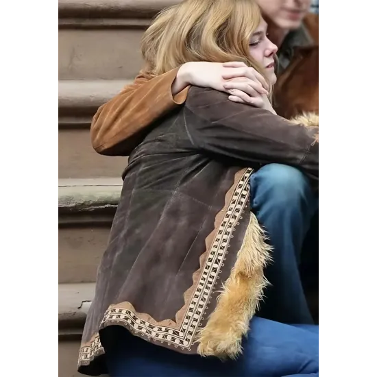 A Complete Unknown Elle Fanning Brown Jacket