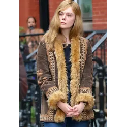 A Complete Unknown Elle Fanning Brown Jacket