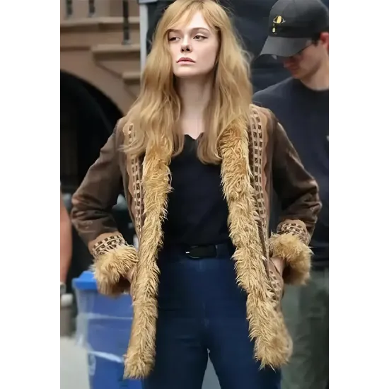 A Complete Unknown Elle Fanning Brown Jacket