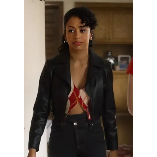 A Family Affair Liza Koshy Black Leather Jacket