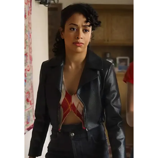 A Family Affair Liza Koshy Black Leather Jacket