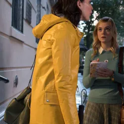 Elle Fanning A Rainy Day in New York Hooded Coat