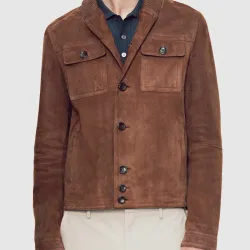 Aaron Taylor Johnson Brown Suede Leather Jacket