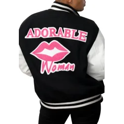 Adorable Woman Varsity Jacket