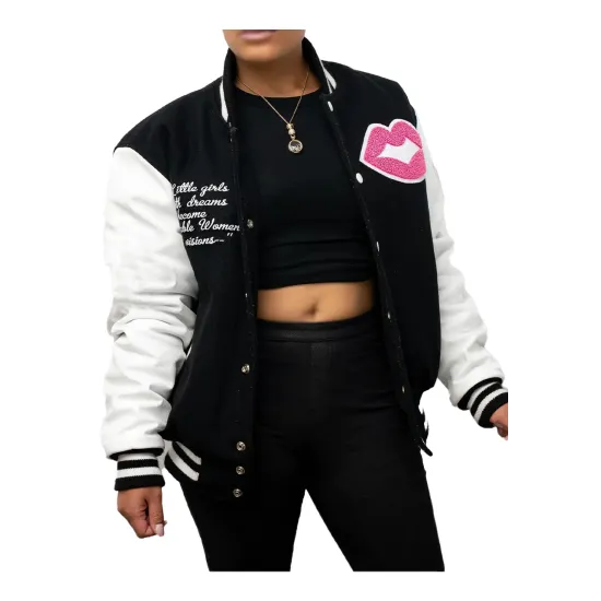 Adorable Woman Varsity Jacket