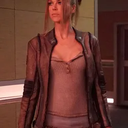 The Orville Season 02 Adrianne Palicki Brown Leather Jacket