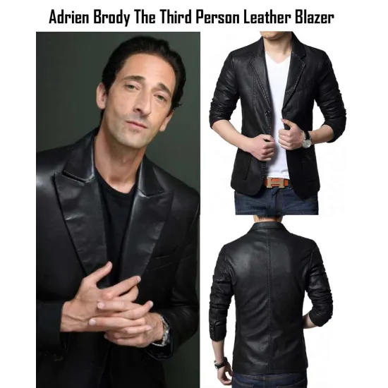 Adrien Brody The Third Person Sean Leather Blazer Jacket