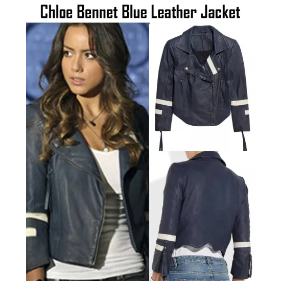 Agents of S.H.I.E.L.D. Chloe Bennet Blue Leather Jacket
