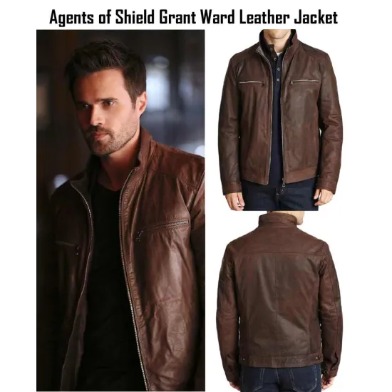 Agents of Shield Grant Ward Brown Leather Jacket