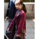 Earthquake Bird Alicia Vikander Burgundy Coat