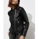 13 Reasons Why Alisha Boe Biker Black Leather Jacket