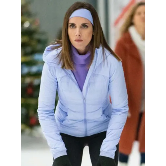 Happiest Season Alison Brie Blue Puffer Jacket