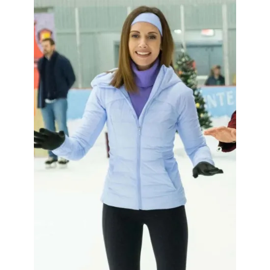 Happiest Season Alison Brie Blue Puffer Jacket