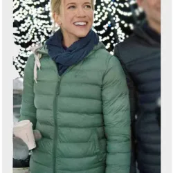 Jessy Schram Amazing Winter Romance Green Jacket