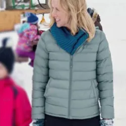 Jessy Schram Amazing Winter Romance Green Jacket