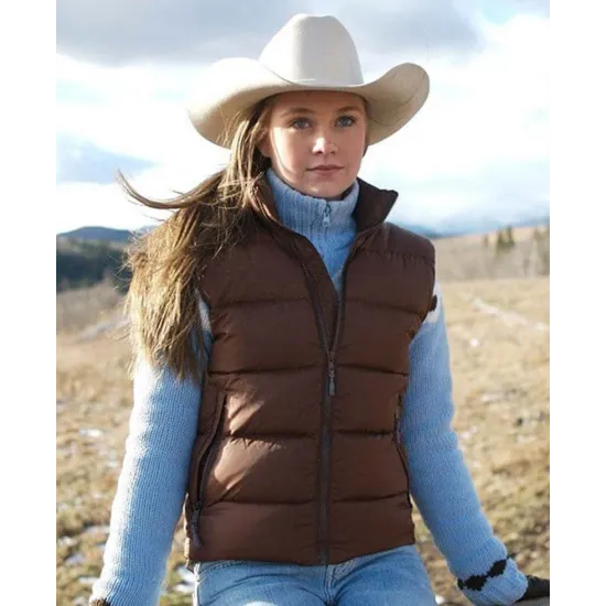 Heartland Amber Marshall Puffer Brown Cowboy Vest