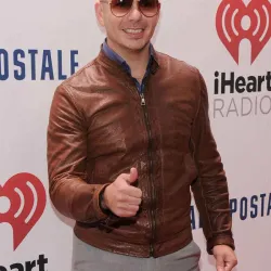 American Rapper Pitbull Brown Jacket