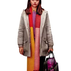 Ana De Armas Knives Out Grey Coat