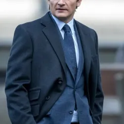 Anatomy of a Scandal Rupert Friend Black Coat