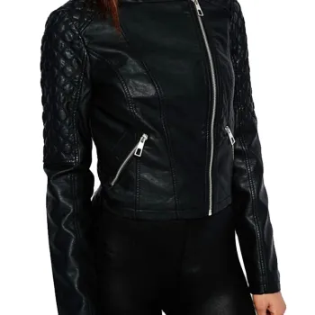 Ariana Grande Biker Black Leather Jacket