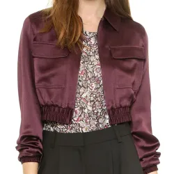 Emily Bett Rickards Arrow Burgundy Cropped Jacket