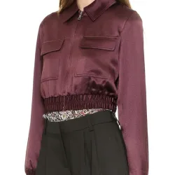 Emily Bett Rickards Arrow Burgundy Cropped Jacket