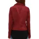 Arrow Season 5 Willa Holland Red Suede Biker Jacket