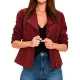 Arrow Season 5 Willa Holland Red Suede Biker Jacket