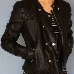 Arrow Willa Holland Biker Black Leather Jacket