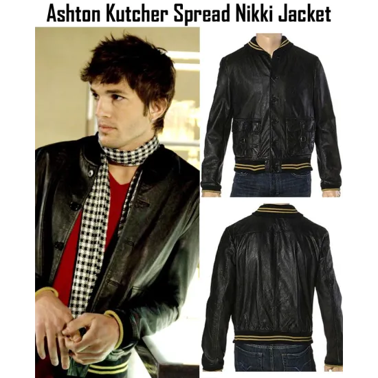 Ashton Kutcher Spread Movie Nikki Leather Jacket