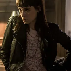 Astrid Bergès Frisbey The Vault Black Leather Jacket