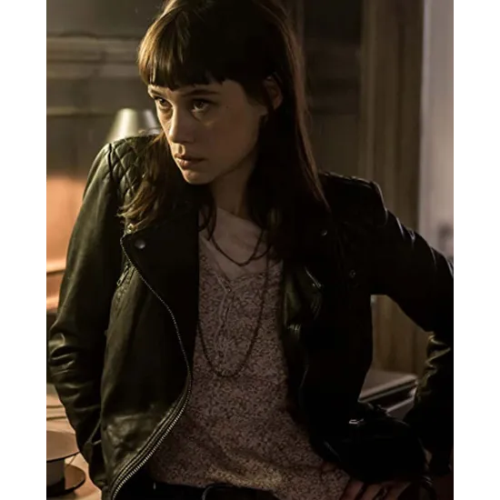 Astrid Bergès Frisbey The Vault Black Leather Jacket